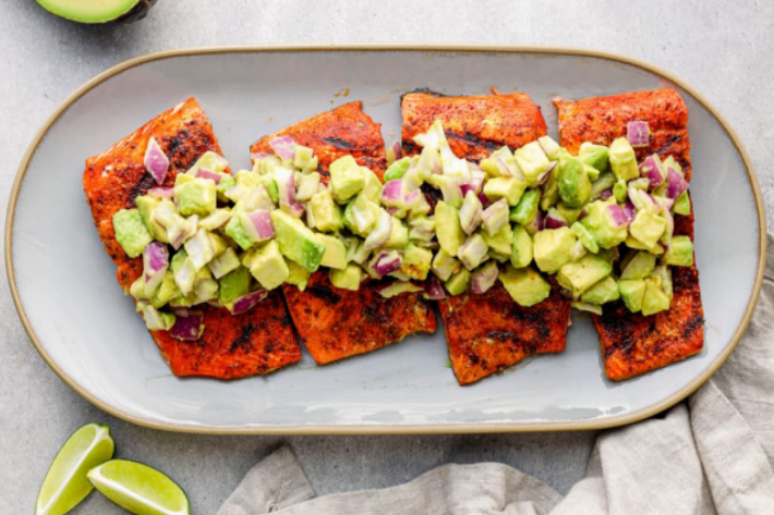 Grilled Salmon with Avocado Salsa