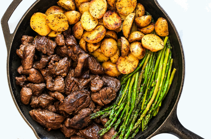 Asparagus Potatoes and Steak